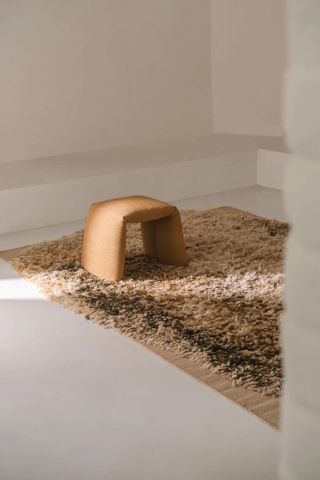 FOLDED POUF S CARAMEL