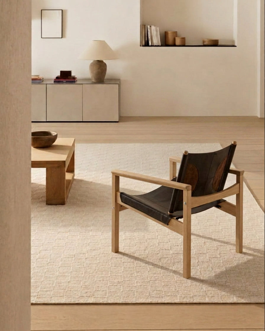 PEGLEV FAUTEUIL BUTACA ROBLE CUERO MACASSAR