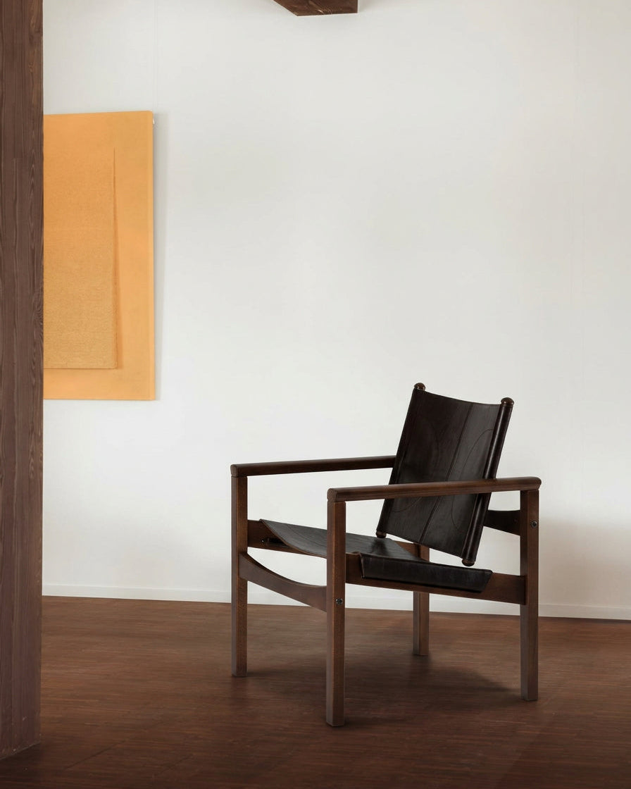 PEGLEV FAUTEUIL BUTACA NOGAL CUERO MACASSAR