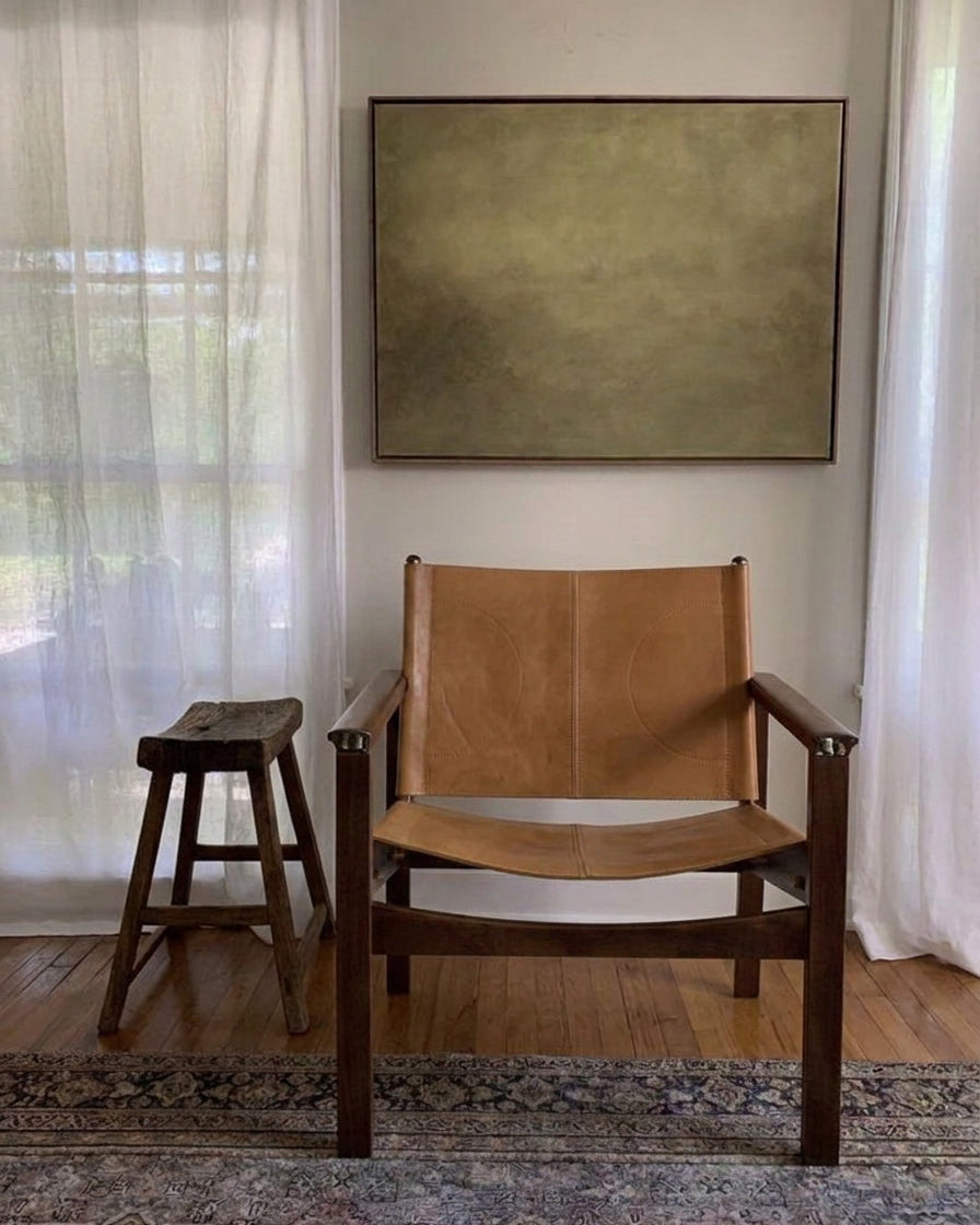 PEGLEV FAUTEUIL BUTACA NOGAL CUERO WHISKY