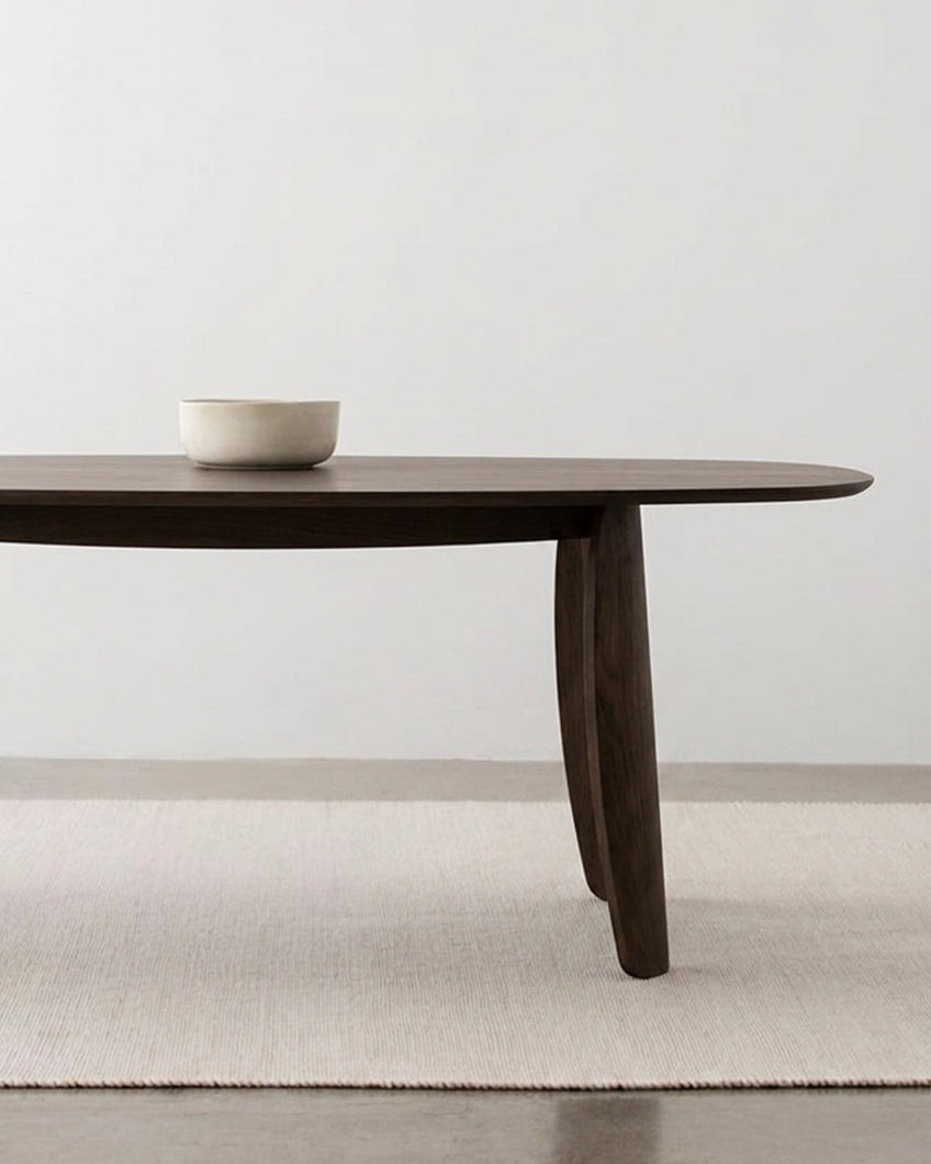 PETAL MESA DE COMEDOR RECTANGULAR GRIS CÁLIDO