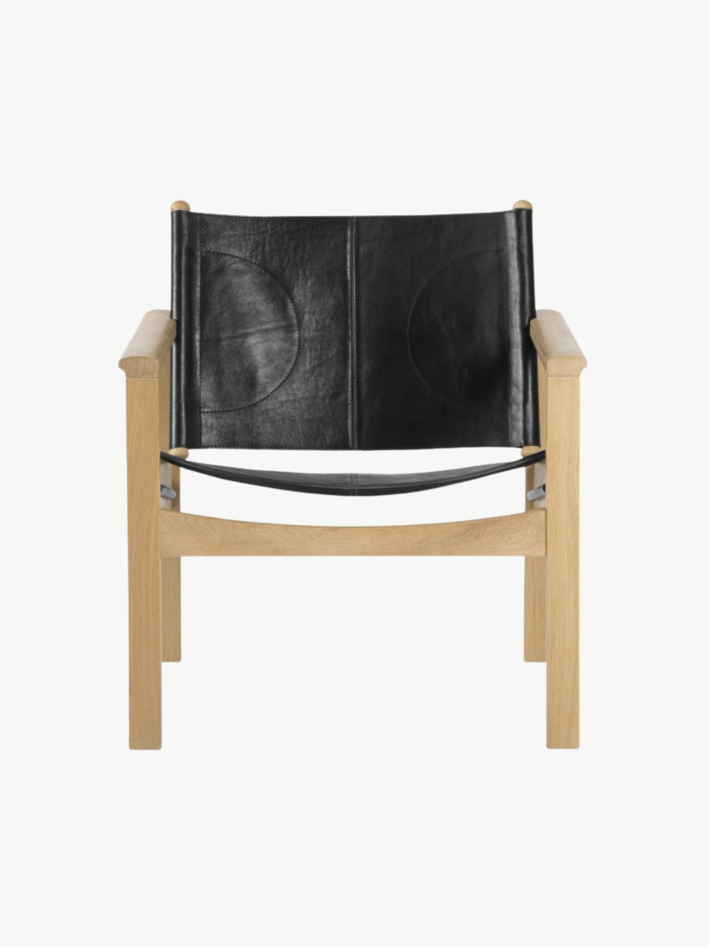 PEGLEV FAUTEUIL BUTACA ROBLE CUERO NEGRO