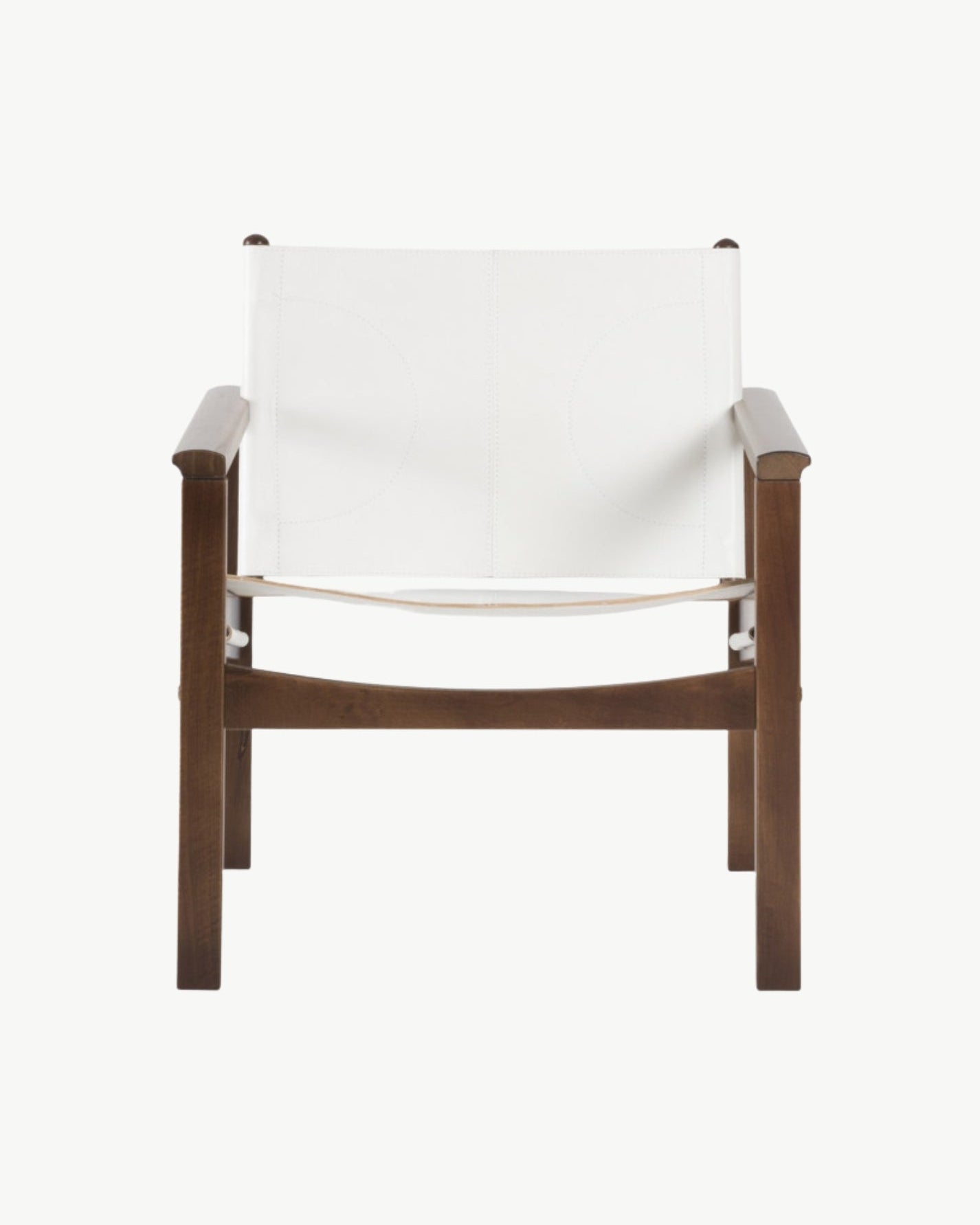 PEGLEV FAUTEUIL BUTACA NOGAL CUERO BLANCO