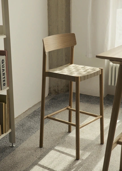 TABURETE BETTY TK15 ROBLE CON TEJIDO NATURAL