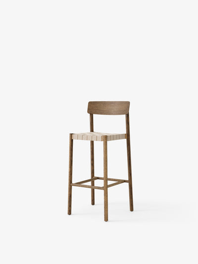 TABURETE BETTY TK15 ROBLE AHUMADO CON TEJIDO NATURAL
