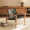 PLEGEV FAUTEUIL BUTACA ROBLE CUERO NEGRO