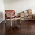PEGLEV FAUTEUIL BUTACA ROBLE CUERO TERRACOTTA