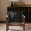 PEGLEV FAUTEUIL BUTACA NOGAL CUERO NEGRO