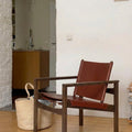 PEGLEV FAUTEUIL BUTACA NOGAL CUERO COGNAC