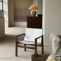 PEGLEV FAUTEUIL BUTACA NOGAL CUERO BLANCO