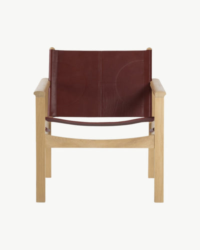 PEGLEV FAUTEUIL BUTACA ROBLE CUERO COGNAC