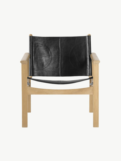 PEGLEV FAUTEUIL BUTACA ROBLE CUERO NEGRO
