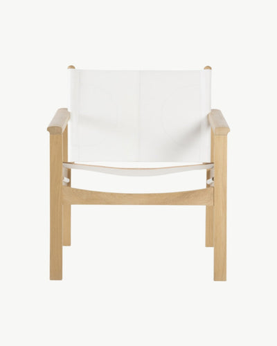 PEGLEV FAUTEUIL BUTACA ROBLE CUERO BLANCO