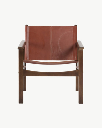PEGLEV FAUTEUIL BUTACA NOGAL CUERO TERRACOTTA