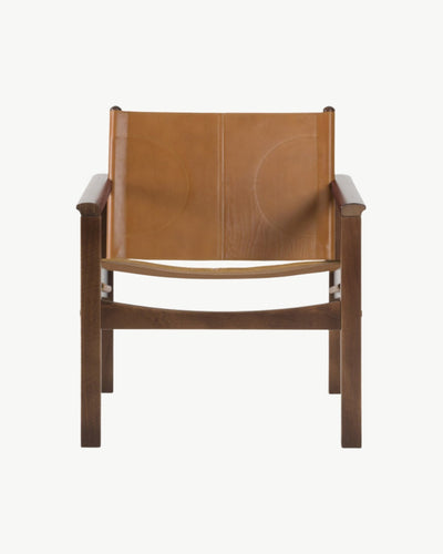 PEGLEV FAUTEUIL BUTACA NOGAL CUERO WHISKY
