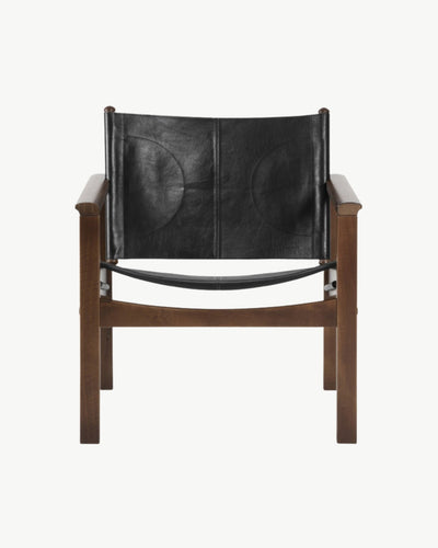 PEGLEV FAUTEUIL BUTACA NOGAL CUERO NEGRO