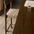 TABURETE BETTY TK15 ROBLE AHUMADO CON TEJIDO NATURAL