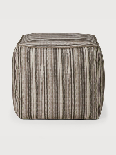 ZAHARA PUF EXTERIOR GREY STRIPE